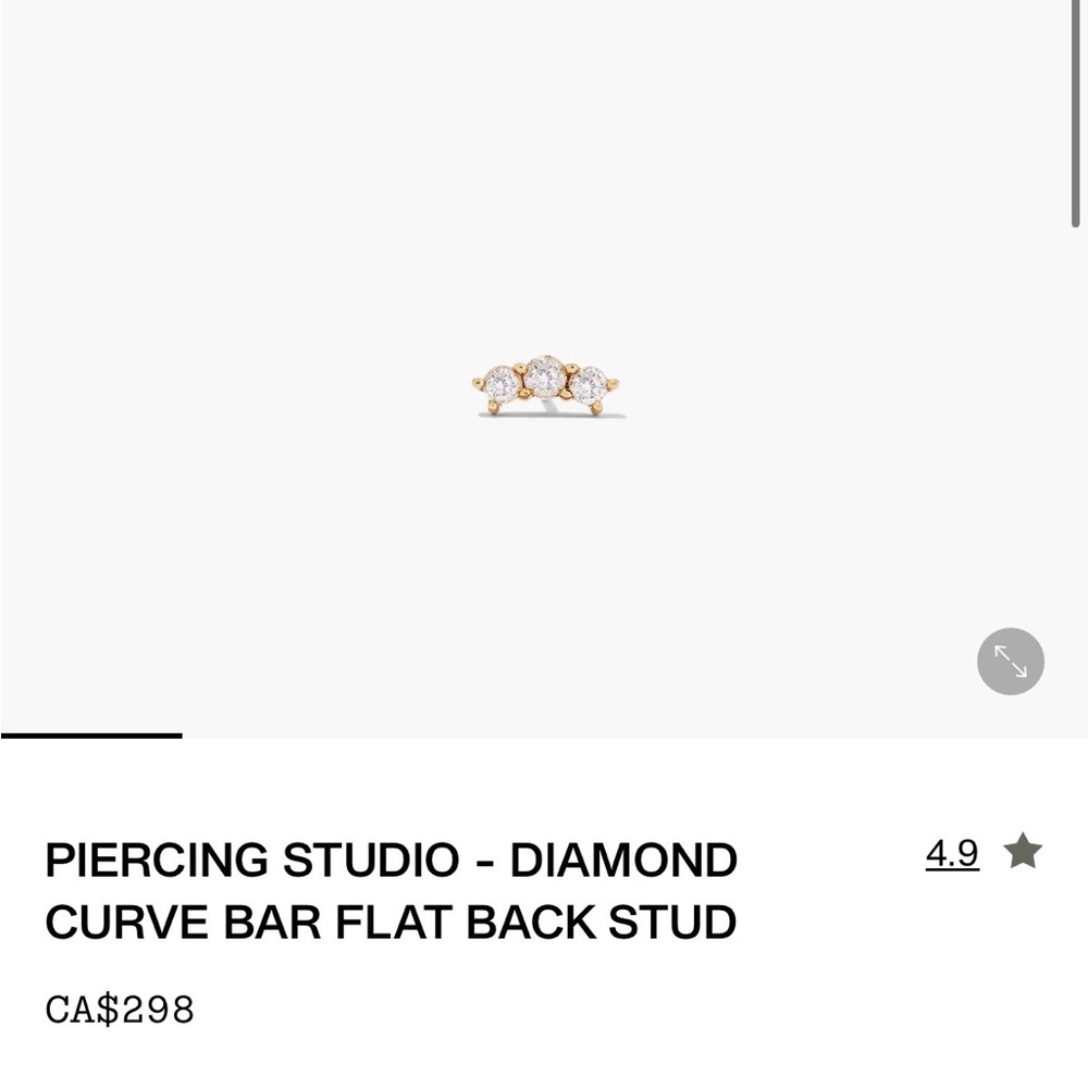 Mejuri Gold Diamond Curve Bar Flat Back Stud